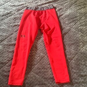Under Armour Bright Red Performance Leggings Cool Gear Boys size Medium